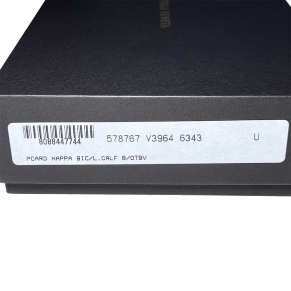 Bottega Veneta Leather Card Case in Bordeaux / Sky Blue - Picture 6 of 6